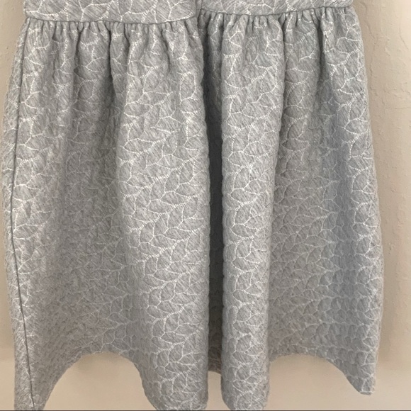 SPLENDID Cotton Textured Knit Dress Grey Scoop Neck Cap Sleeve Quilted Girls 12 - Picture 9 of 16